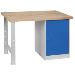 Masa de atelier Weld cu dulapior, 80 cm, 84 x 120 x 80 cm, gri