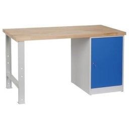 Masa de atelier Weld cu dulapior, 80 cm, 84 x 150 x 68,5 cm, gri