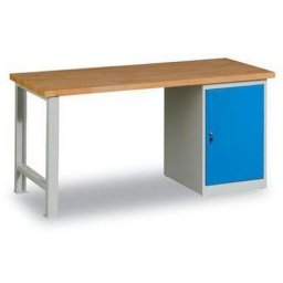 Masa de atelier Weld cu dulapior, 80 cm, 84 x 150 x 80 cm, gri