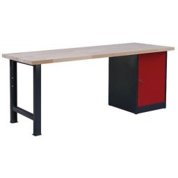 Masa de atelier Weld cu dulapior, 80 cm, 84 x 200 x 80 cm, gri