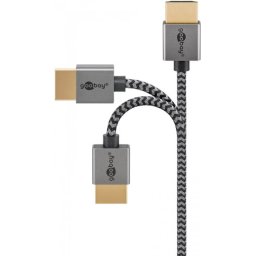 Cablu Slim High Speed HDMI 8K60Hz T-T 0.5m brodat, Goobay G75756