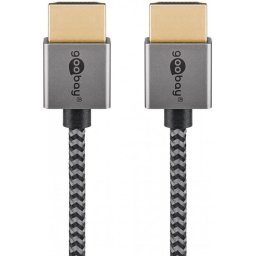 Cablu Slim High Speed HDMI 8K60Hz T-T 1m brodat, Goobay G75757
