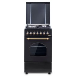 Aragaz SR550EL3B1, Electric, Gaz, 4 arzatoare, 48 l, Negru