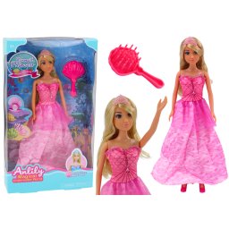 Păpușă Anlily Sirenă Prințesă Roz Perie Rochie