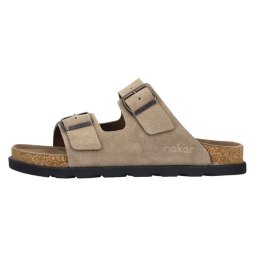 Papuci barbati, Rieker, 21190-27-Bej, casual, piele intoarsa, cu talpa groasa, bej (Marime: 42)