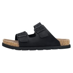Papuci barbati, Rieker, 21190-00-Negru, casual, piele naturala, cu talpa groasa, negru (Marime: 41)