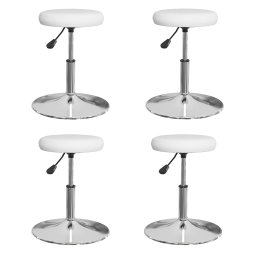 Scaune de bucatarie, 4 buc., alb, piele ecologica GartenMobel Dekor