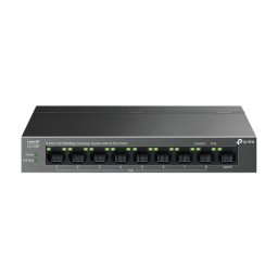 Switch LiteWave, 8 x RJ45 10 100 Mbps PoE, 1 x RJ45 10 100 Mbps, Buget PoE 63W, Unmanaged - TP-Link LS109P