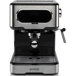 Espressor manual GORENJE ESCM15DBK, 1.5l, 1100W, 15 bar, Negru-Argintiu