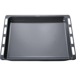Tava universala de copt emailata BOSCH HEZ332011 - 00575755, L46.5cm, l37.5cm, H4.1cm, G1.3kg, Recomandata pana la 250°C, Protectie la inclinare, DW Safe, Grey