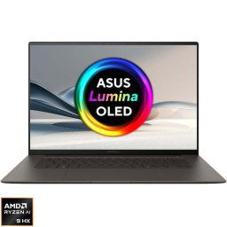 Laptop ASUS Zenbook S 16 UM5606WA, Procesor AMD Ryzen™ AI 9 HX 370 pana la 5.1GHz, Display 16'' OLED, 120Hz, LPDDR5X 32GB, SSD 1TB, AMD Radeon™ 890M Graphics, Windows 11 Pro, Zumaia Gray (INT Keyboard)
