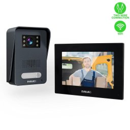 Interfon video EVOLVEO DoorPhone AP1, 2 cabluri cu aplicatie, negru