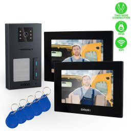 Interfon EVOLVEO DoorPhone AP2-2, cu fir pentru doua apartamente cu aplicatie, negru