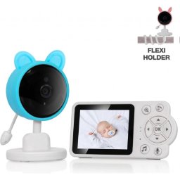 Monitor video pentru bebelusi EVOLVEO Baby Monitor N3, pana la 300 m, 2600 mAh, albastru
