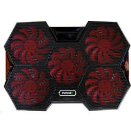 Cooler laptop gaming Evolveo Ania 14 - 11" - 17,3", USB, 5 Ventilatoare, Controlul vitezei ventilatorului, RED Iluminare, Negru