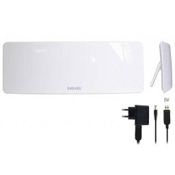 Antena de interior activa EVOLVEO Xany 1, 230/5V, pentru receptie DAB+/DVB-T2, filtru LTE, 4G, 5G