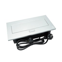 Priza incastrabila model VADO, 2 iesiri Schuko, 1x USB-A, 1x USB-C, 1x HDMI, cablu 1,5 m inclus, finisaj alb aluminiu negru (Finisaj: Negru)