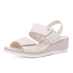 Sandale dama din piele naturala, Caprice, 9-28251-42, crem
