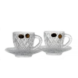 Serviciu cafea cristal Bohemia 2 persoane (4 piese)
