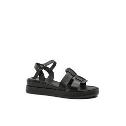 Sandale damă Anna Viotti joase, negre din piele naturală GORD29-40 EU