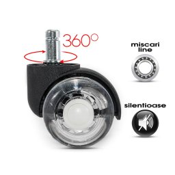 Role duble silicon transparente pentru scaun de birou