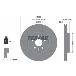 Set doua discuri frana fata Textar Opel Astra K 92277205