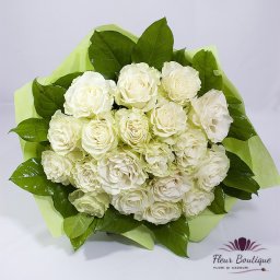 Buchet 21 trandafiri "White Roses