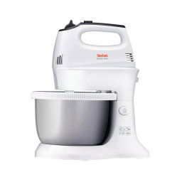 Mixer cu bol Tefal Quick Mix HT312138, 300W, 5 viteze, Functie Turbo, Bol inox 3.5L, Alb