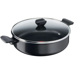 Cratita adanca cu capac Tefal Simply Clean, Thermo-Signal, invelis antiaderent din titan, 28 cm