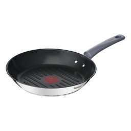 Tigaie grill Tefal Daily Cook, 26 cm, Thermo-Signal, Invelis antiaderent din titan, Argintiu