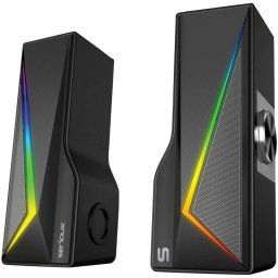 Boxe gaming 2.0 Serioux Blys X167, Iluminare RGB, Bluetooth, Negru