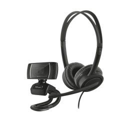 Webcam Trust Doba + Casti , 1280 x 720 pixeli, USB, Negru