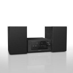Panasonic SC-PM704EG-K Sistem stereo compact micro HiFi cu CD, radio DAB+/FM, USB si Bluetooth, difuzoare de 80 W, control bass, negru