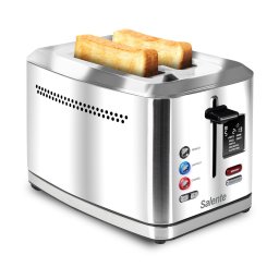 Salente ToastMax, prajitor de paine cu afisaj digital, 2felii, 950 W, otel inoxidabil, Argintiu