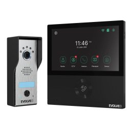 Kit de videofon EVOLVEO DoorPhone AHD7, WiFi, pentru acasa cu control poarta sau usa monitor, negru