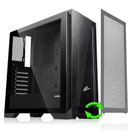 Set 2 Panouri frontale EVOLVEO Ptero Q2, pentru carcasa PC ATX, sticla / grila