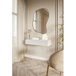 MAA42 - Masuta Consola suspendata Alba, 90 / 110 cm, masa de toaleta cu 1 / 2 sertar(e), cosmetica machiaj, vanity