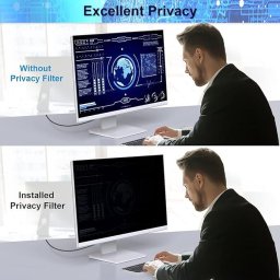 Filtru de confidentialitate pentru ecranul computerului pentru monitorul cu ecran lat 16:9, protectie detasabila pentru ochi, filtru anti-reflexie pentru lumina albastra, scut de confidentialitate, folie de protectie a ecranului anti-zgarieturi