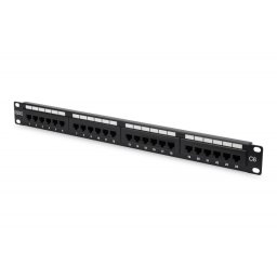 Patch panel 24 porturi, 1U, FTP Cat.6, Krone+110, suport de cabluri integrat - Digitus