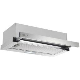 Hota telescopica Tesla DT600AX, 120W, 2 motoare, Filtru din aluminiu, 350 m³/h, LED, Clasa D, Inox