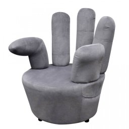 Scaun model mână, catifea, gri