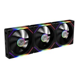 Set 3 ventilatoare Aeolus P2 1203 120mm iluminare aRGB Negru