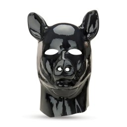 Masca latex Pig Hood Negru