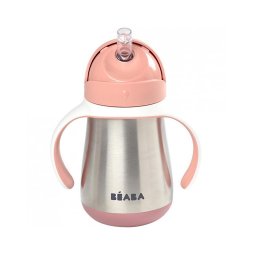 Beaba - Cană termoizolantă cu pai 250 ml, roz