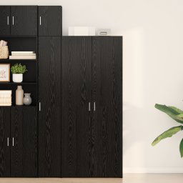 Bufet înalt Stejar negru 40x42.5x185 cm Lemn solid GartenMobel Dekor