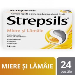 Strepsils miere si lamaie, 24 pastile