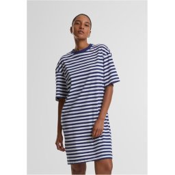 Women's striped dress oversized white/navy blue