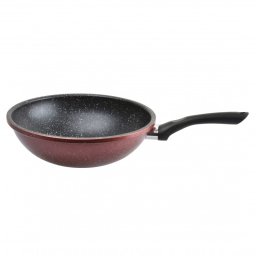Tigaie wok Rosberg R51320G26H, 26 cm, Finisaj marmura, Inductie, Bordeaux melange