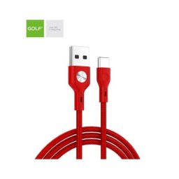 Cablu USB la USB tip C Golf CD Leather SPACE 3A ROSU SL03/60T - PM1