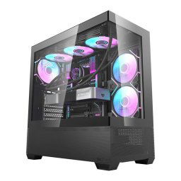 Carcasa DS900 AIR, Middle Tower, Fara sursa, ATX, M-ATX, ITX, Negru